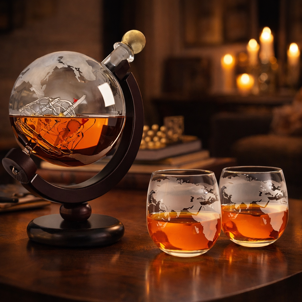 Whisky-Karaffe – Weltkarte