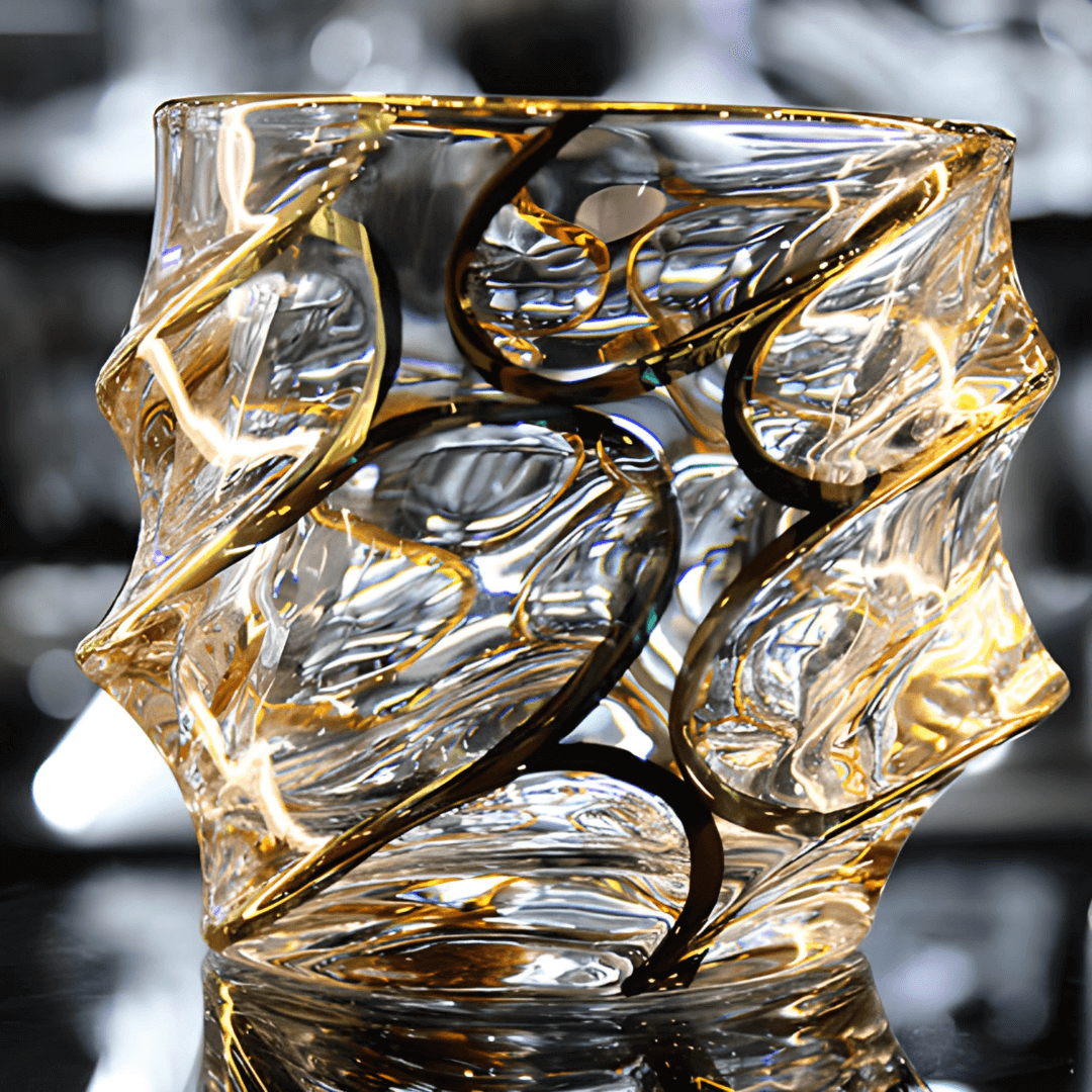 Japanisches Kristall-Whiskyglas – Arashi Gold